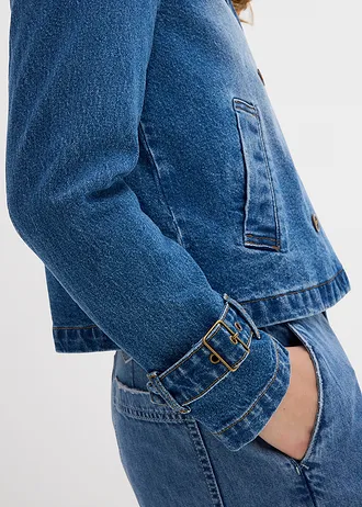 Džínový trenčkotový kabátek • světle modrý denim • bonprix obchod