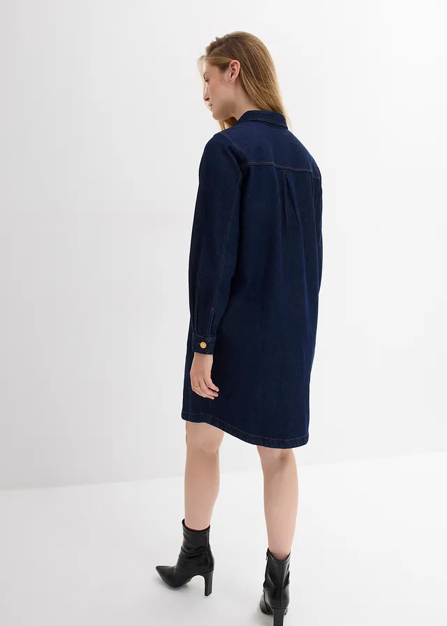 Jeansjurk, Kleur: diepblauw denim ongewassen
