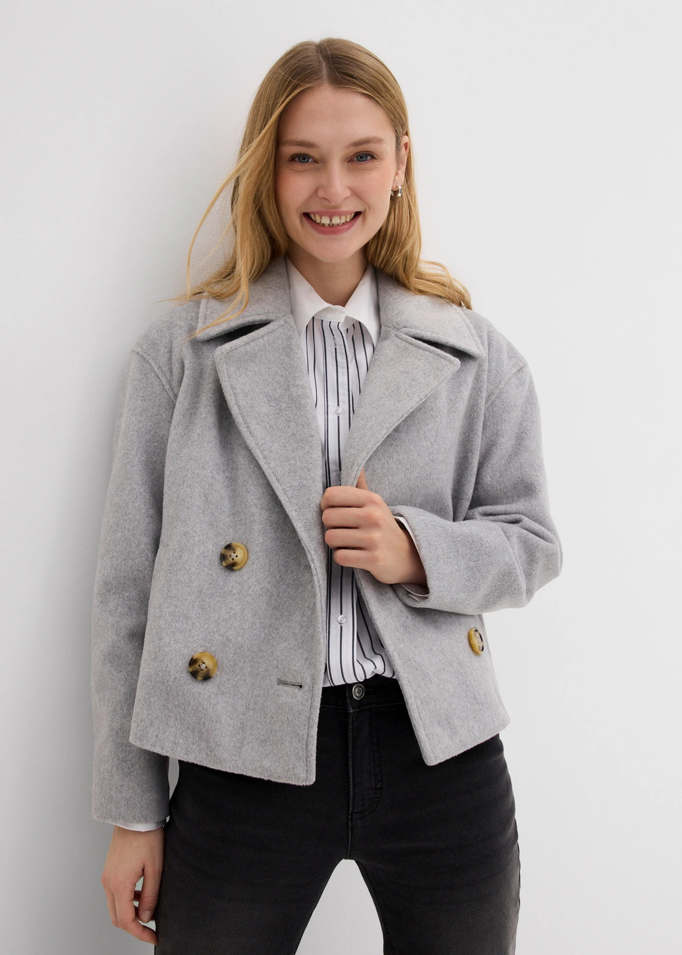 Koszula oversize z czystej bawełny • biało-granatowy w paski • sklep bonprix