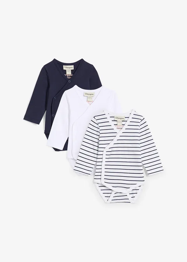 Set de 3 body petrecute cu mâneci lungi de bebe, bumbac bio