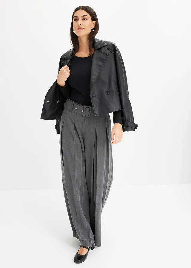 Wijde Marlene Dietrich broek • antraciet gemêleerd • product-page.page-title-suffix