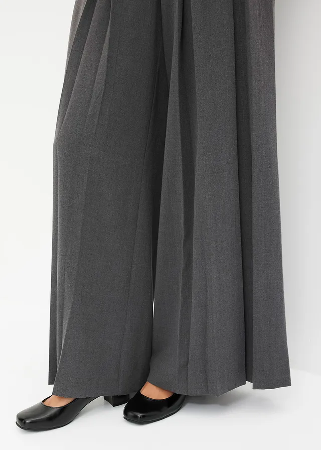 Pantalon de tailleur fluide en viscose mélangée • anthracite chiné • product-page.page-title-suffix