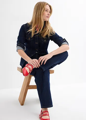 Džínová bunda, vypasovaná • tmavě modrý denim • bonprix obchod