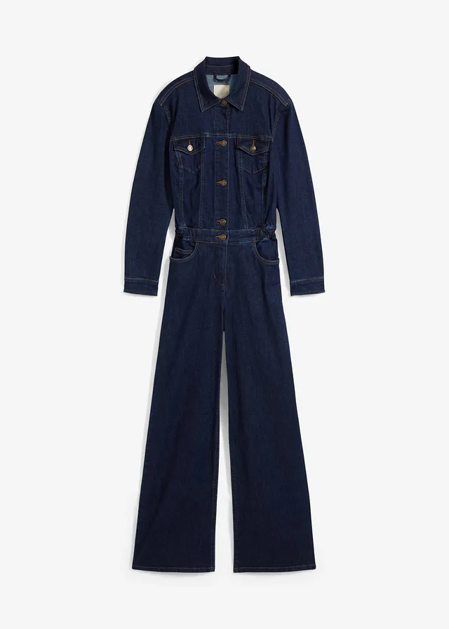 Combinaison en jean, Couleur: bleu foncé denim brut