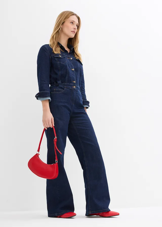 Džínový overal • sytě modrý denim unwashed • bonprix obchod