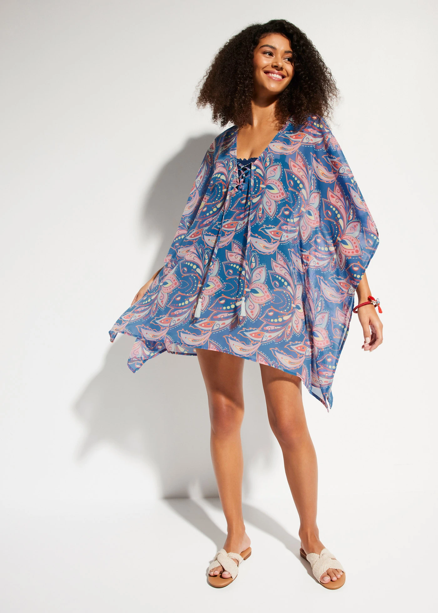 Strandtuniek van chiffon • blauw paisley • bonprix online shop