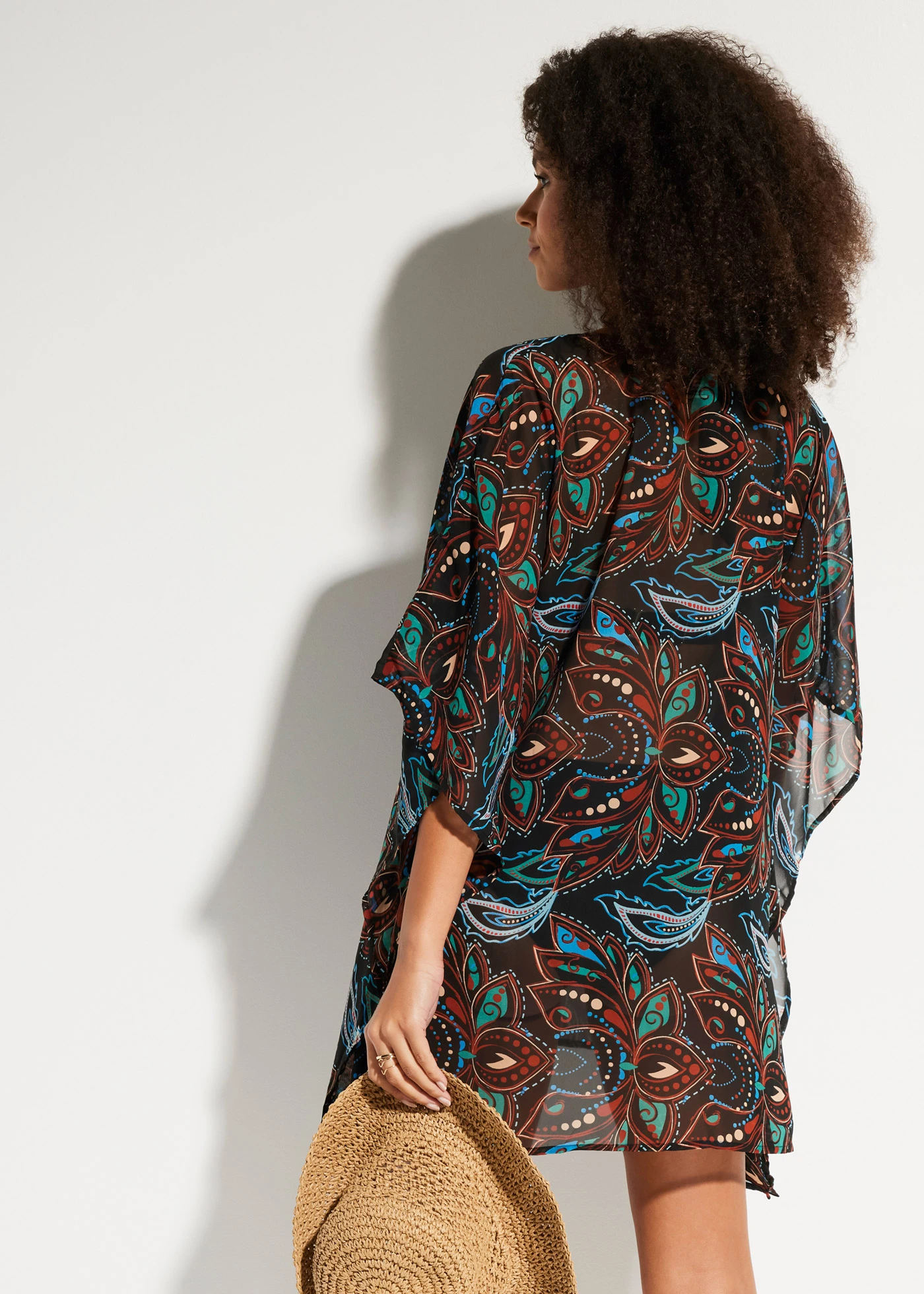 Strandtuniek van chiffon • zwart paisley • bonprix online shop