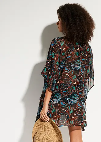 Strandtuniek van chiffon • zwart paisley • bonprix online shop