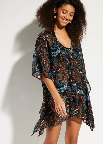 Strandtuniek van chiffon • zwart paisley • bonprix online shop