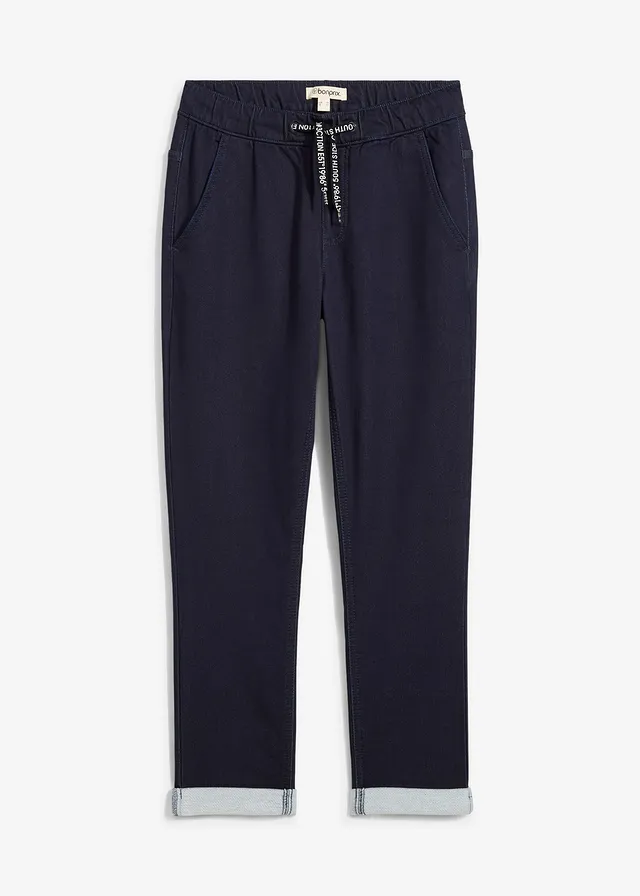 Blugi casual cu elastic și șiret în talie, Regular Fit, Straight