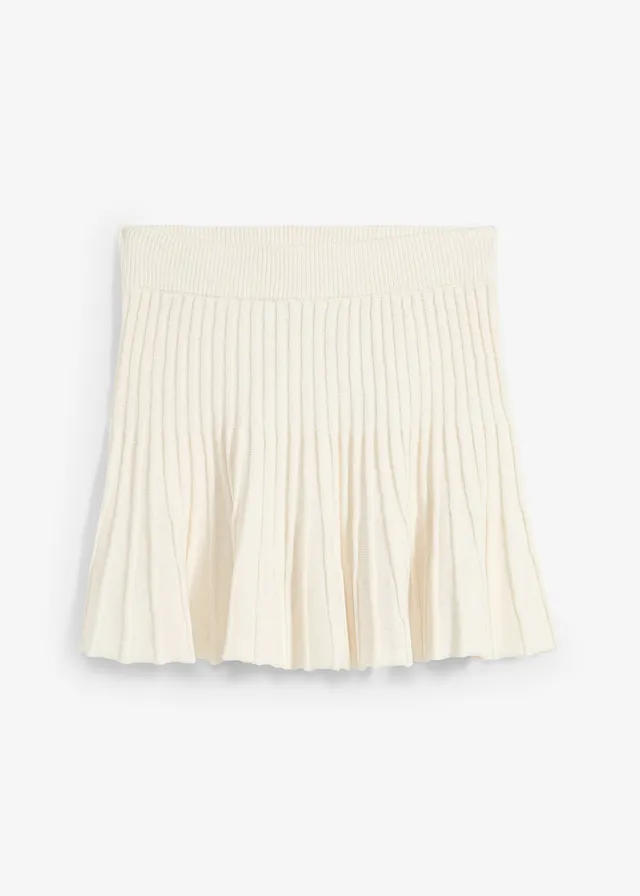 Minirok met plooien • crèmewit • bonprix online shop