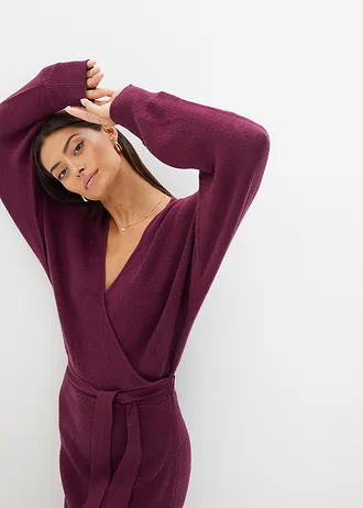 Rochie tricotată din material cu viscoză • mov întunecat • magazin bonprix