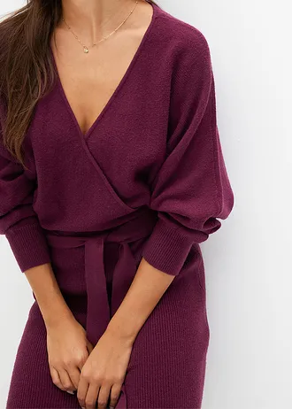 Rochie tricotată din material cu viscoză • mov întunecat • magazin bonprix