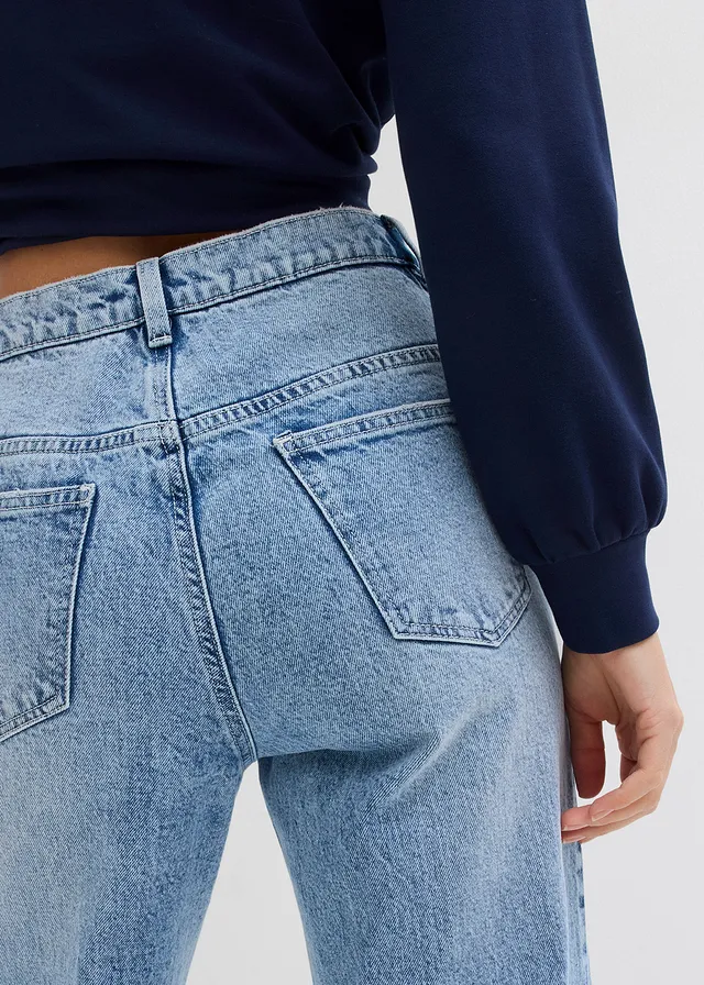Jean large taille haute, longueur sol • denim bleu glacier used • product-page.page-title-suffix