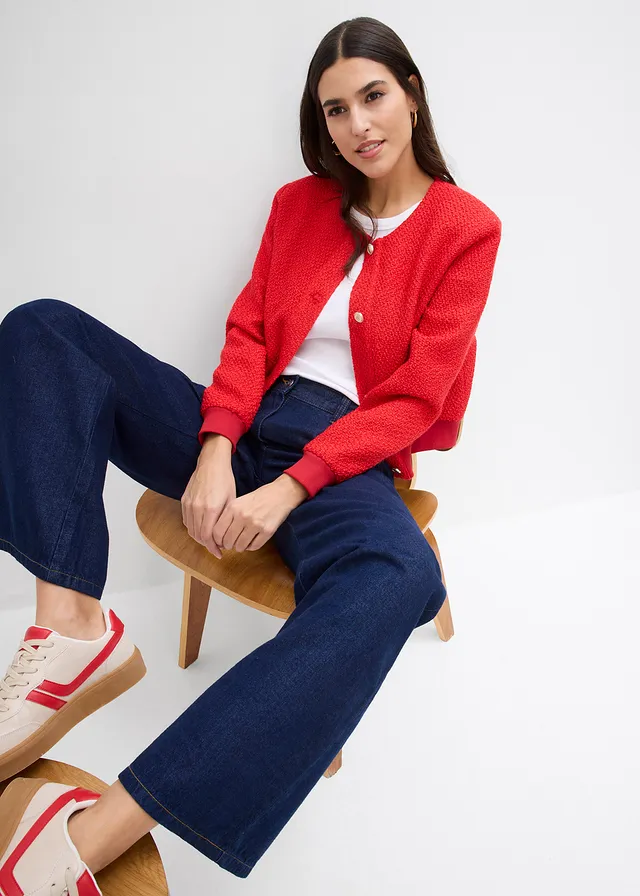 Wide leg jeans, mid waist • donkerblauw denim • product-page.page-title-suffix