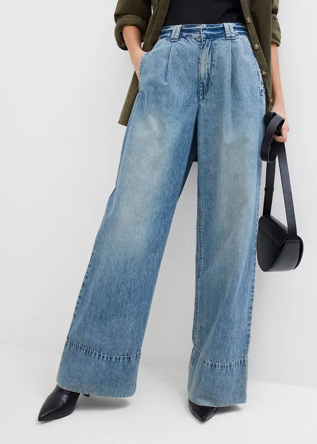 Jean large taille haute • bleu clair denim used • product-page.page-title-suffix