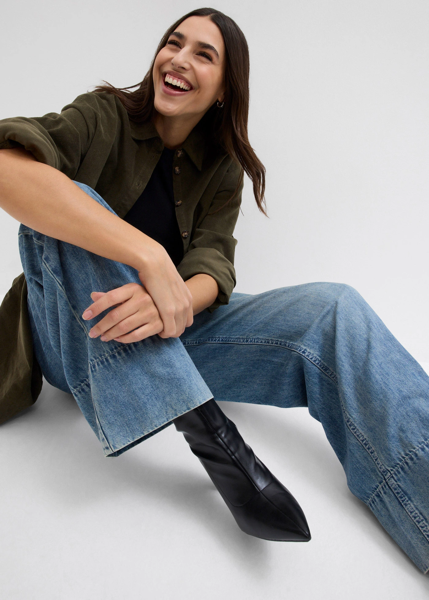 Wide Leg farmer, High Waist • világoskék denim • bonprix áruház