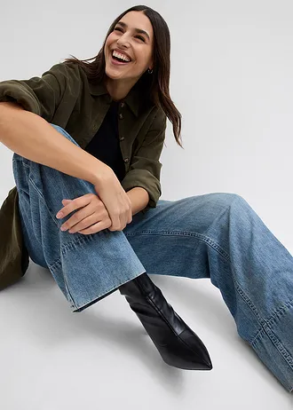 Wide Leg farmer, High Waist • világoskék denim • bonprix áruház