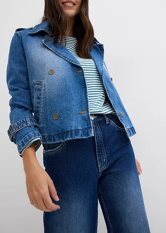 Blugi Loose Straight • bleumarin denim uzat • magazin bonprix