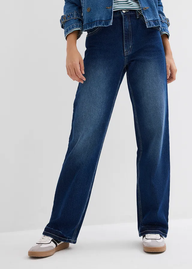 Wide leg jeans, high waist • donkerblauw denim used • product-page.page-title-suffix