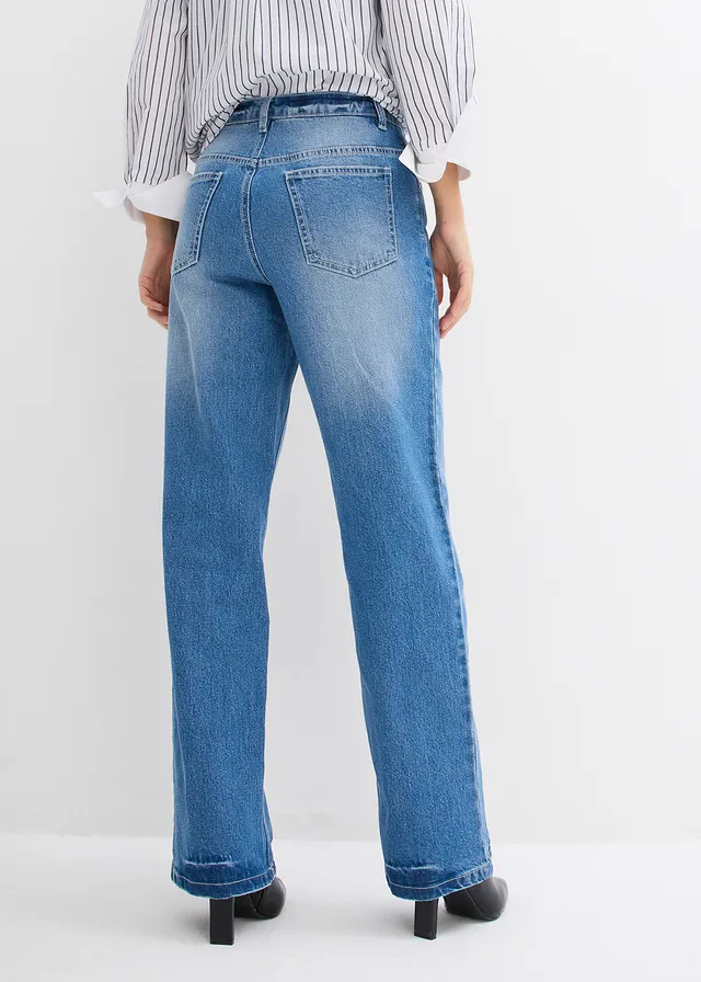 Wide leg jeans, high waist • lichtblauw denim used • product-page.page-title-suffix