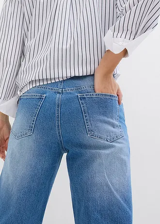 Jean large taille haute • denim bleu clair used • Boutique bonprix