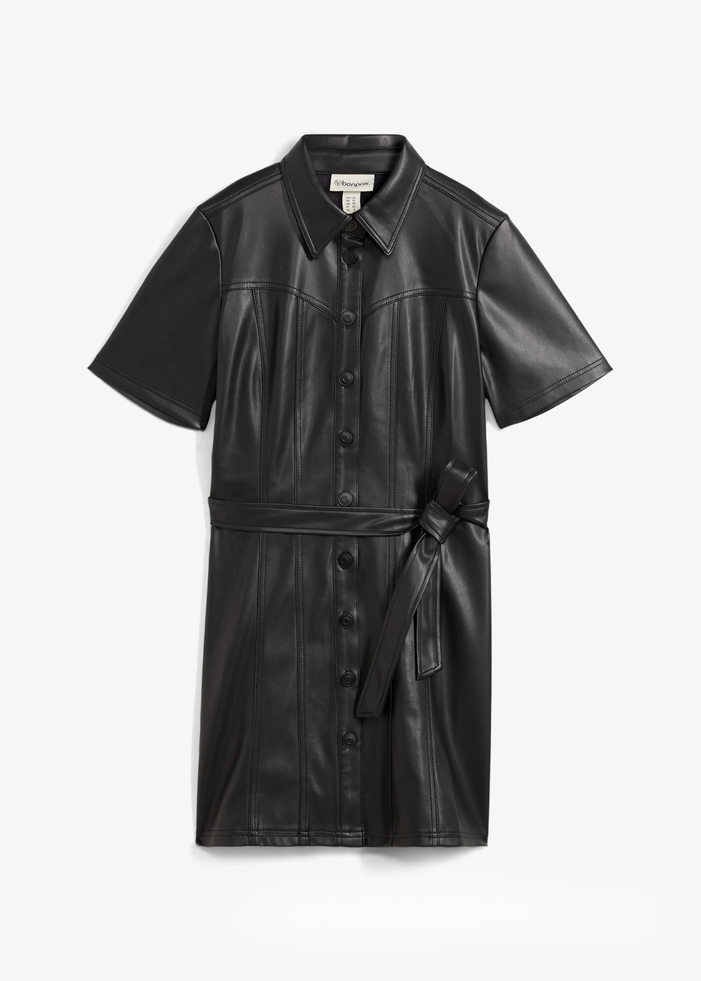 Imitatieleren jurk • zwart • bonprix online shop