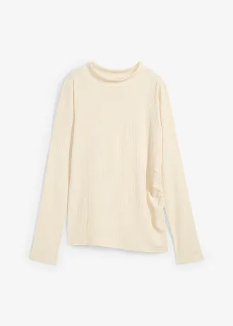 Longsleeve van crêpe • naturel • bonprix online shop