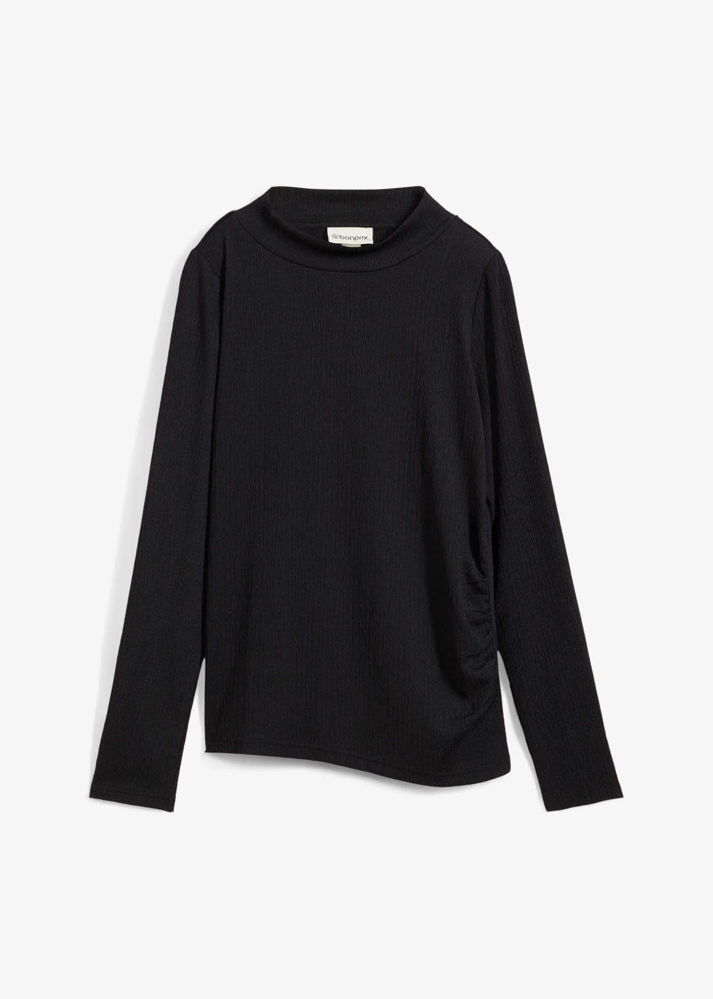 Longsleeve van crêpe • zwart • bonprix online shop