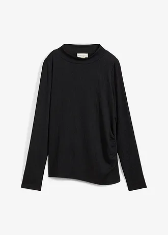 Longsleeve van crêpe • zwart • bonprix online shop