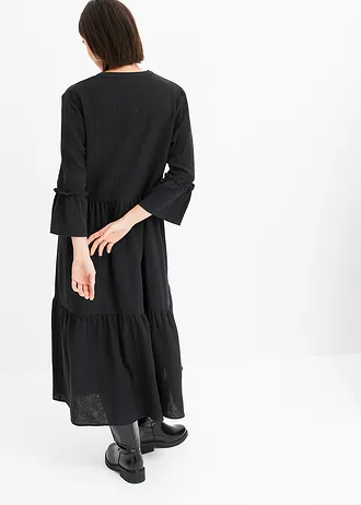 Rochie midi din muselină moale • negru • magazin bonprix