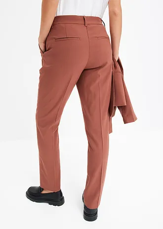 Pantalon de tailleur à pinces, Couleur: marron fumé