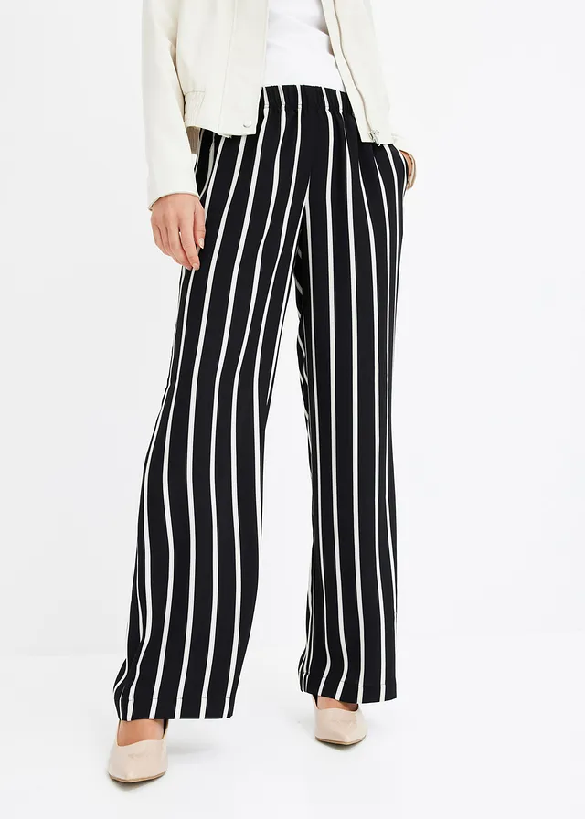 Pantalon taille élastiquée • noir/blanc rayé • product-page.page-title-suffix