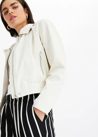 Kalhoty bez zapínání • černá + bílá s proužky • bonprix obchod