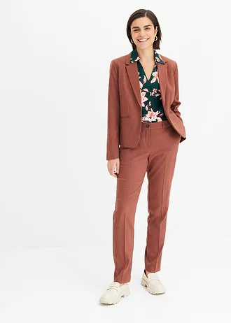 Soepelvallende, gedessineerde blouse, Kleur: donkergroen gebloemd