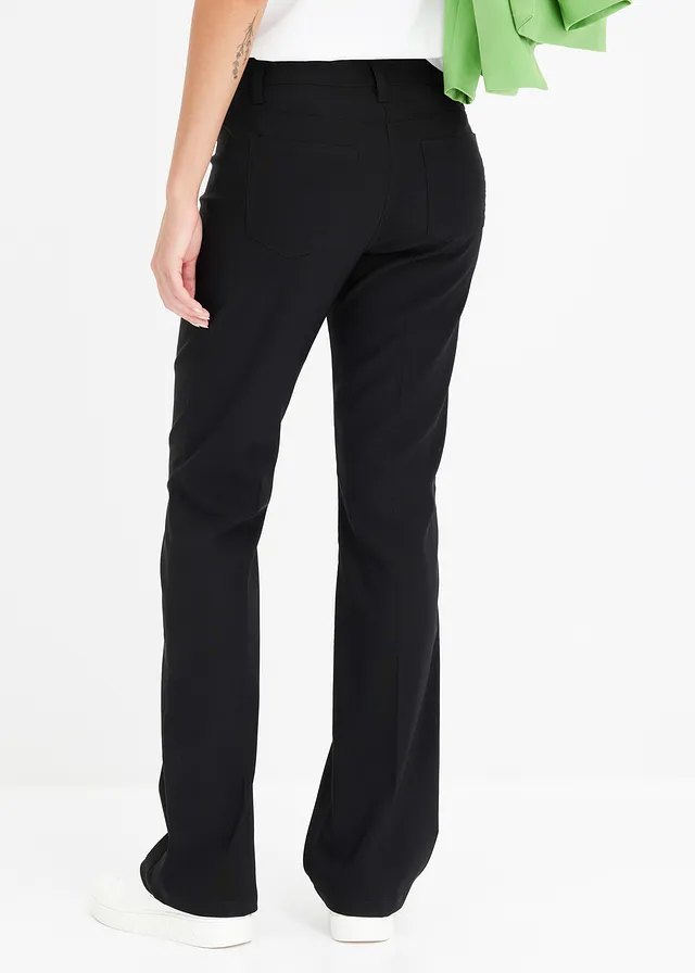 Stretch broek, bootcut, Kleur: zwart