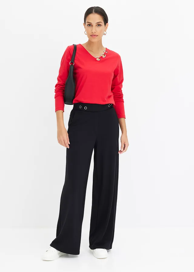 Longsleeve met eyelets • rood • product-page.page-title-suffix