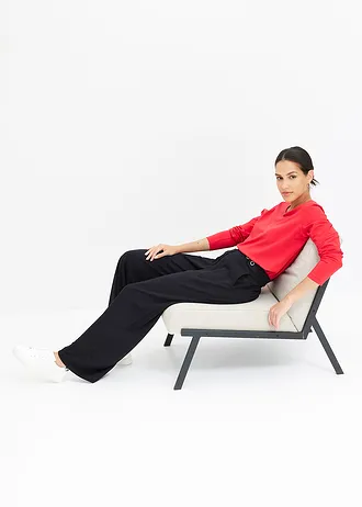 Triko s dlouhým rukávem a kroužky • červená • bonprix obchod