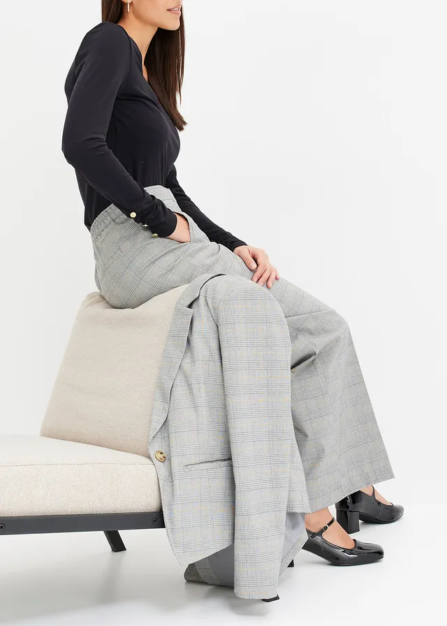 Glencheck blazer zwart-sand geruit