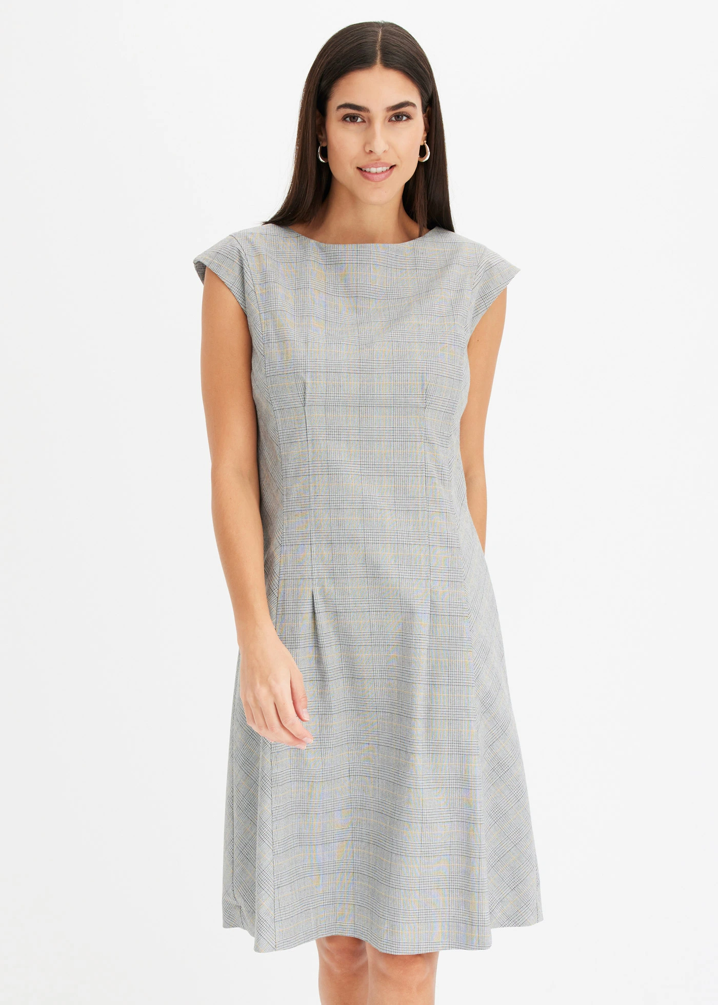 Glencheck jurk • zwart-sand geruit • bonprix online shop