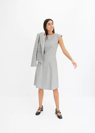 Glencheck jurk • zwart-sand geruit • bonprix online shop