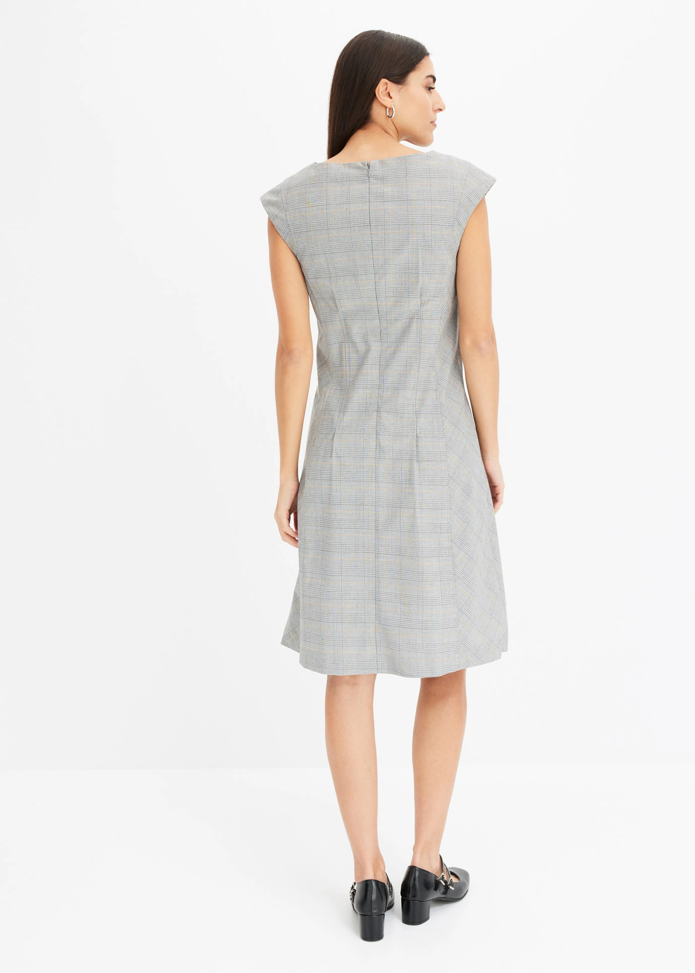 Glencheck jurk • zwart-sand geruit • bonprix online shop