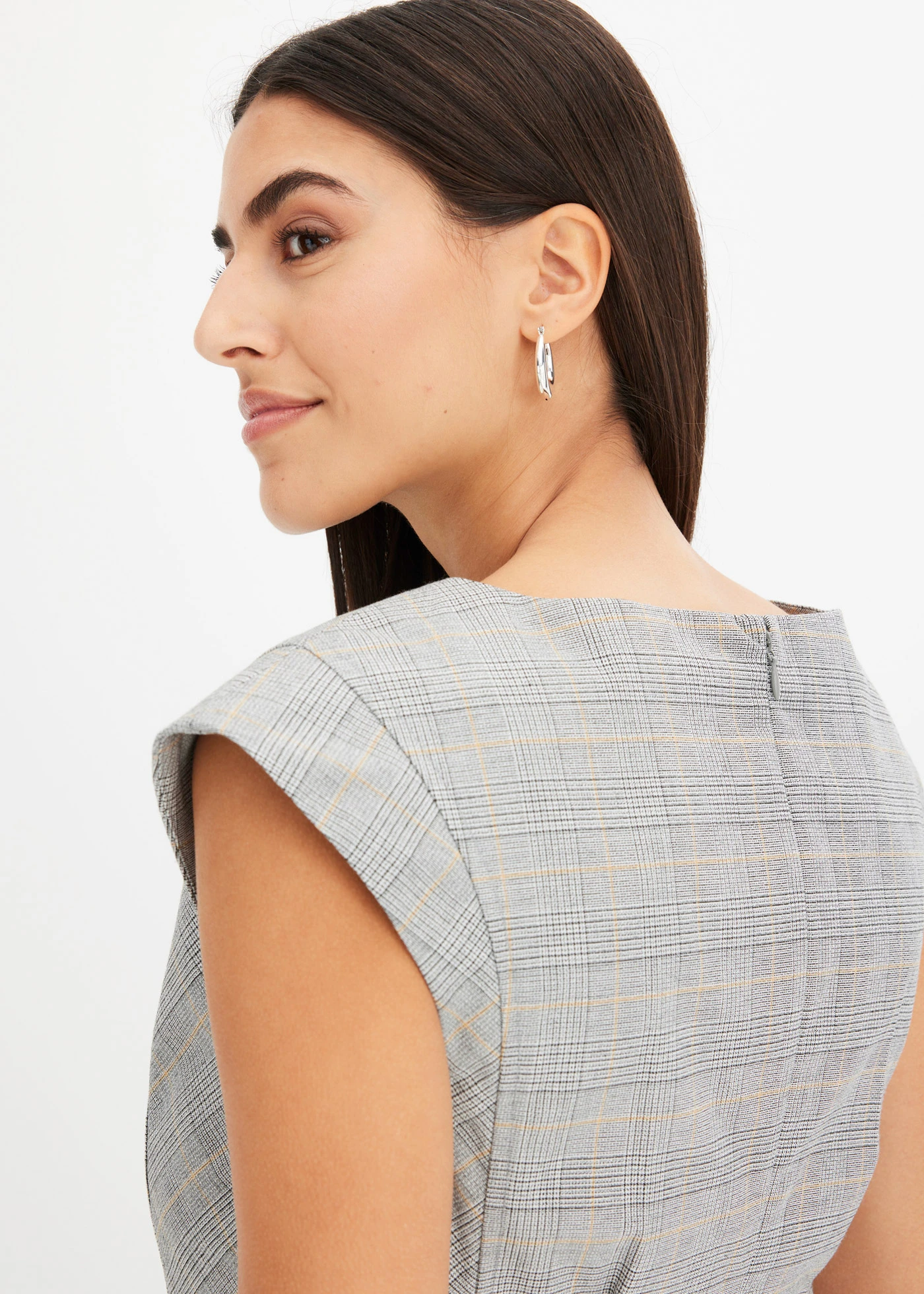 Glencheck jurk • zwart-sand geruit • bonprix online shop