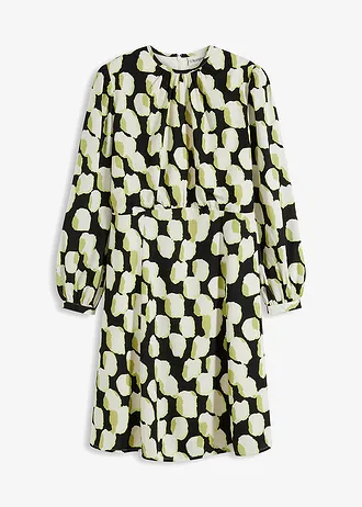 Mini jurk van lichte crêpe • zwart-natuurbeige-mintgroen-mat pistache • bonprix online shop