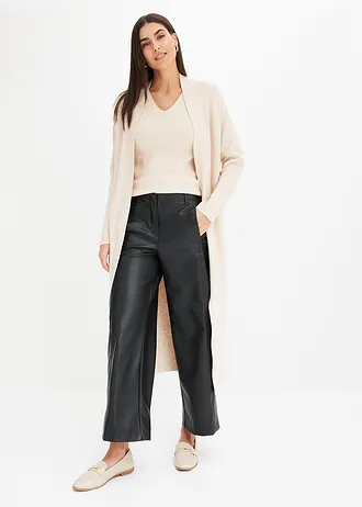 Geribde trui met korte mouw, Kleur: beige