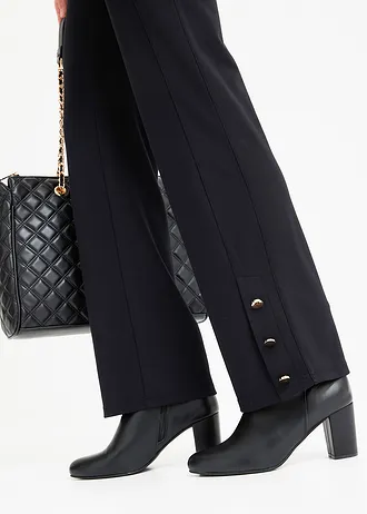 Žerzejové kalhoty z Punto di Roma • černá • bonprix obchod