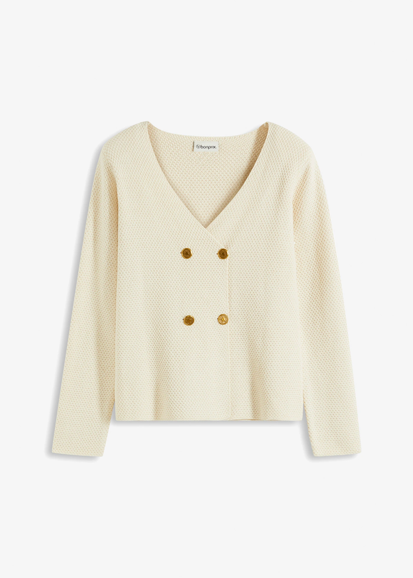 Żakiet dzianinowy • kremowy • sklep bonprix