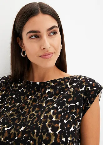 Žerzejové šaty • černá /tmavě olivová • bonprix obchod