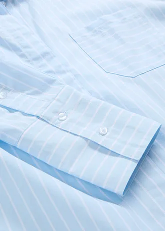 Dlouhá halenka z čisté bavlny • světle modrá/bílá s proužky • bonprix obchod