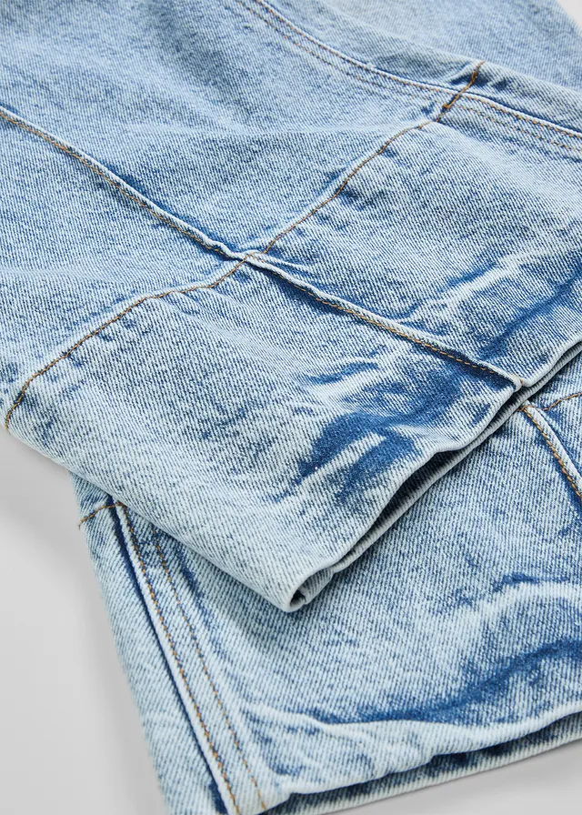 Wide leg jeans mid waist, cropped • ijsblauw denim used • product-page.page-title-suffix